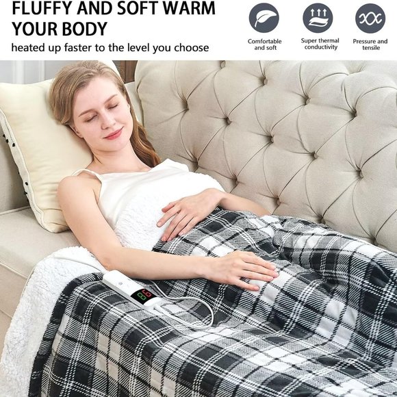 NEW in Box! OCTROT Electric Heated Throw Blanket 50"x60" - Picture 6 of 7